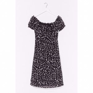 Off the Shoulder Floral Midi Dress